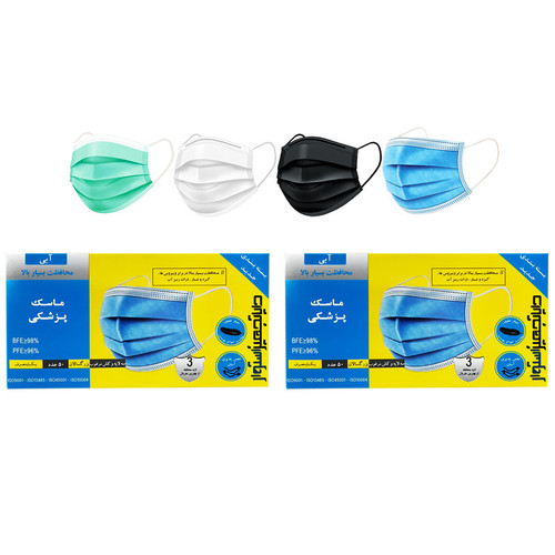 ماسک تنفسی دایا تجهیز مدل 3 لایه مجموعه 100 عددی
