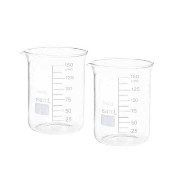 بشر آزمایشگاه مدل beaker ظرفیت 150 میلی لیتر بسته 2 عددی